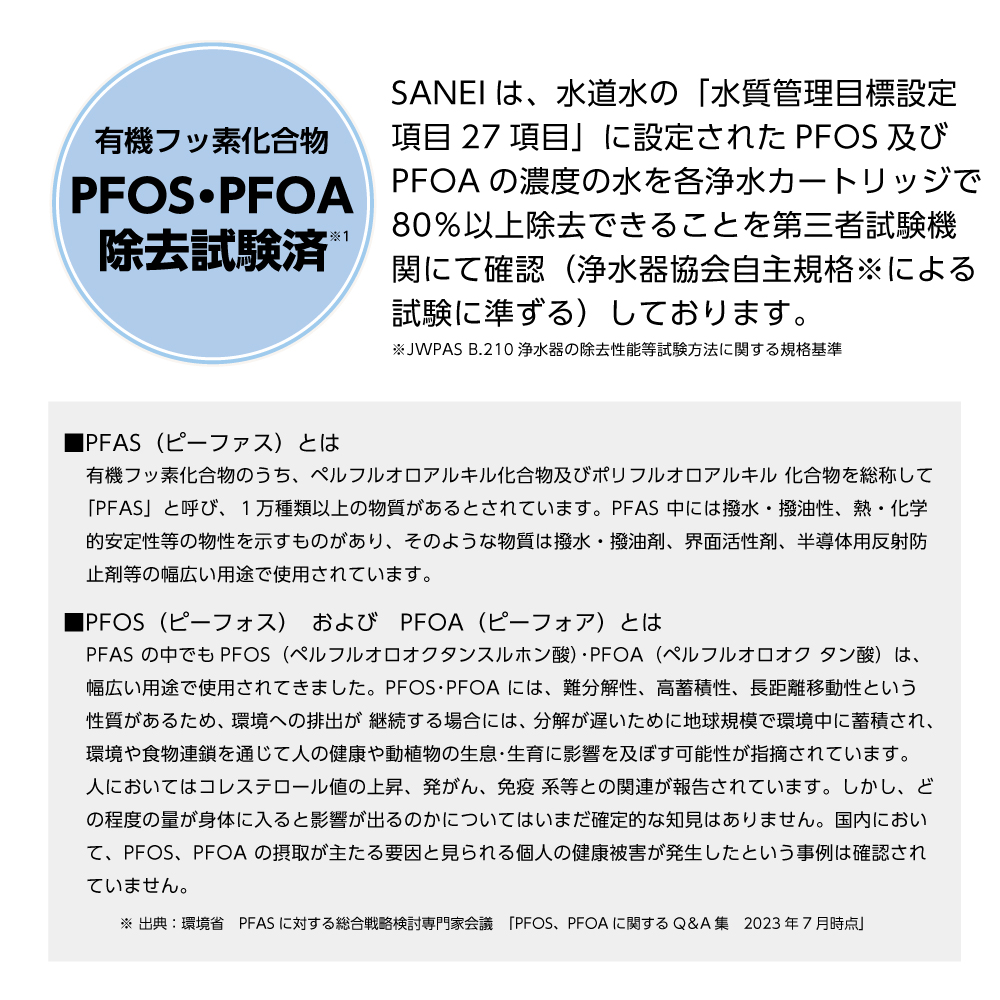 PFOS、PFOA除去試験済み