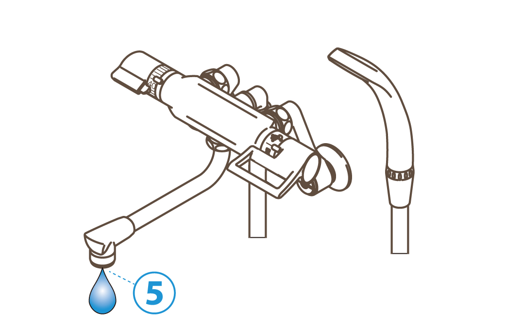 サーモ混合栓：パイプの先からの水もれ修理/カートリッジの交換
