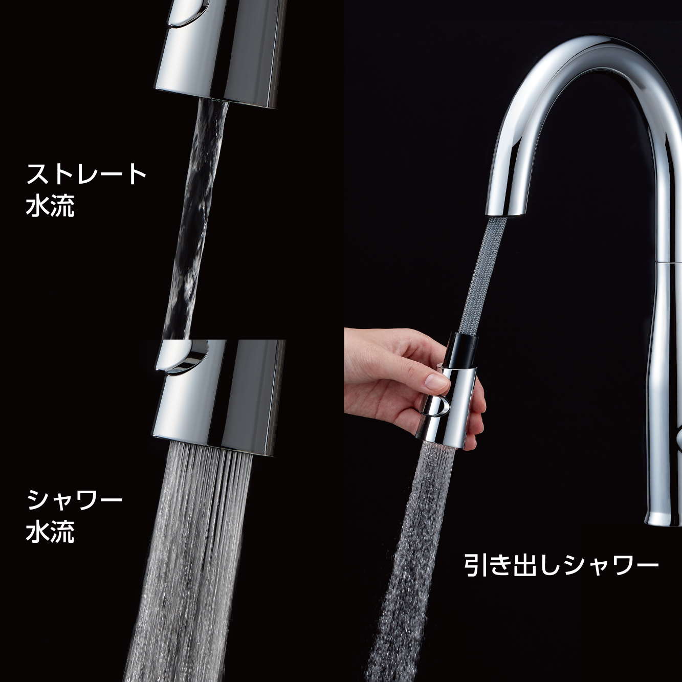 水流と引き出しホース