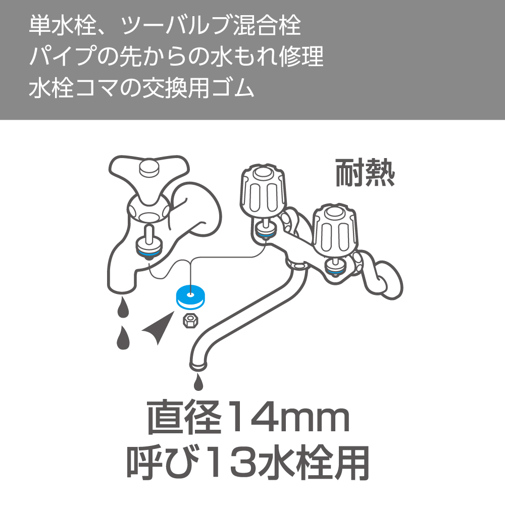 パイプ先からの水もれ修理交換用