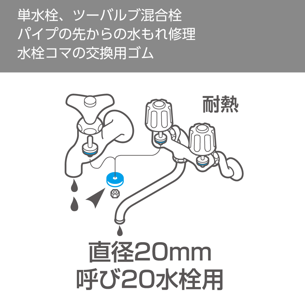 パイプ先からの水もれ修理交換用