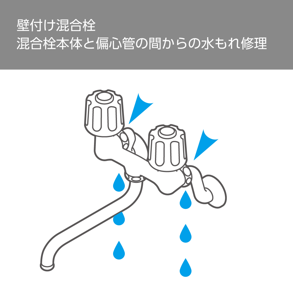 本体と取付脚の間からの水もれ修理交換用