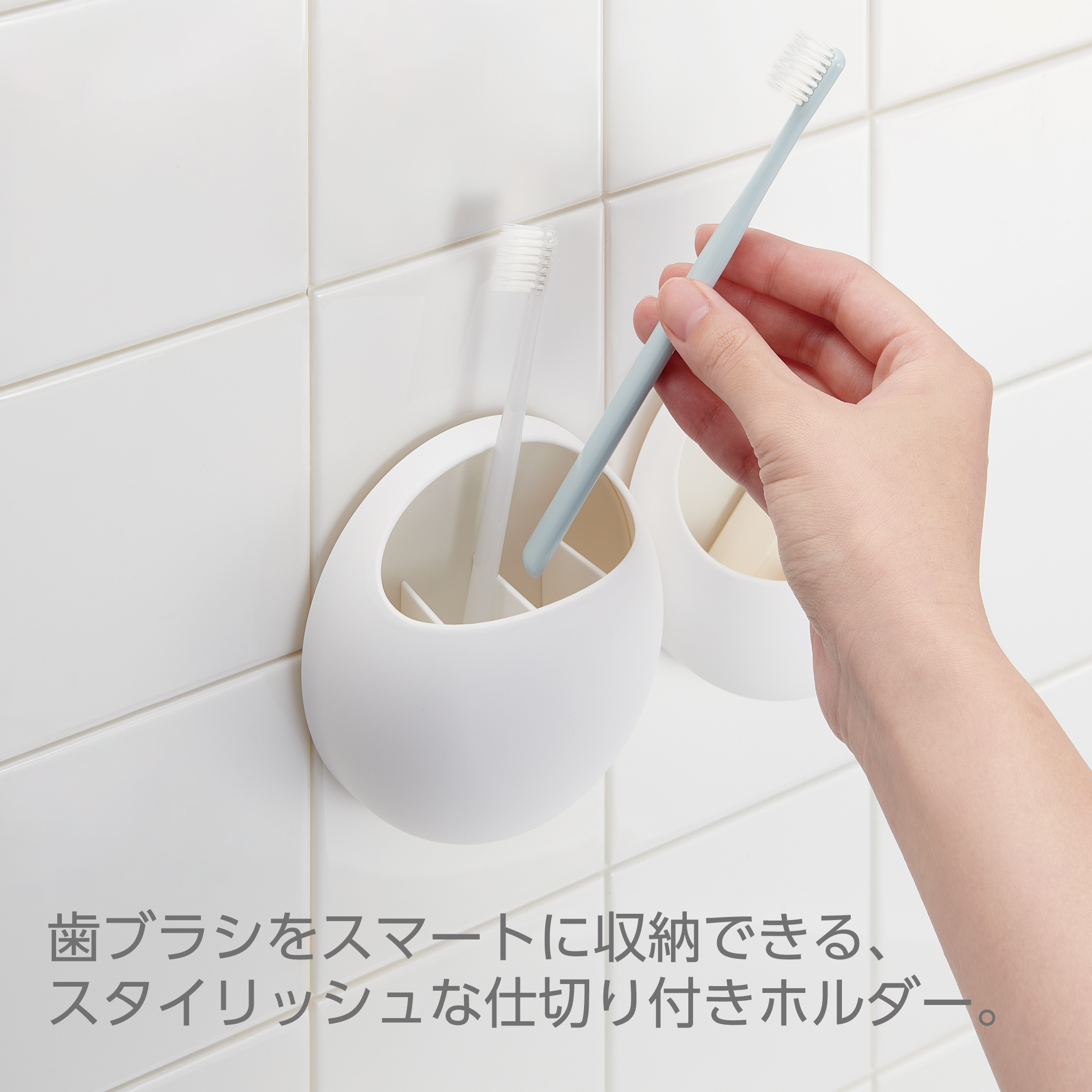 仕切りがあるので歯ブラシ同士が重ならず衛生的