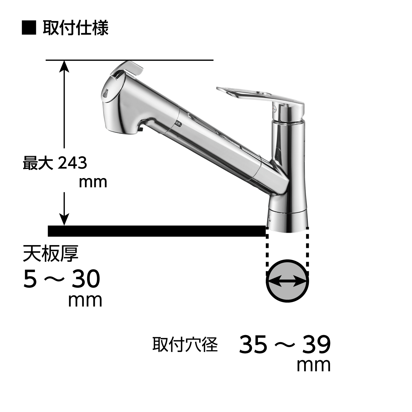 取付穴径