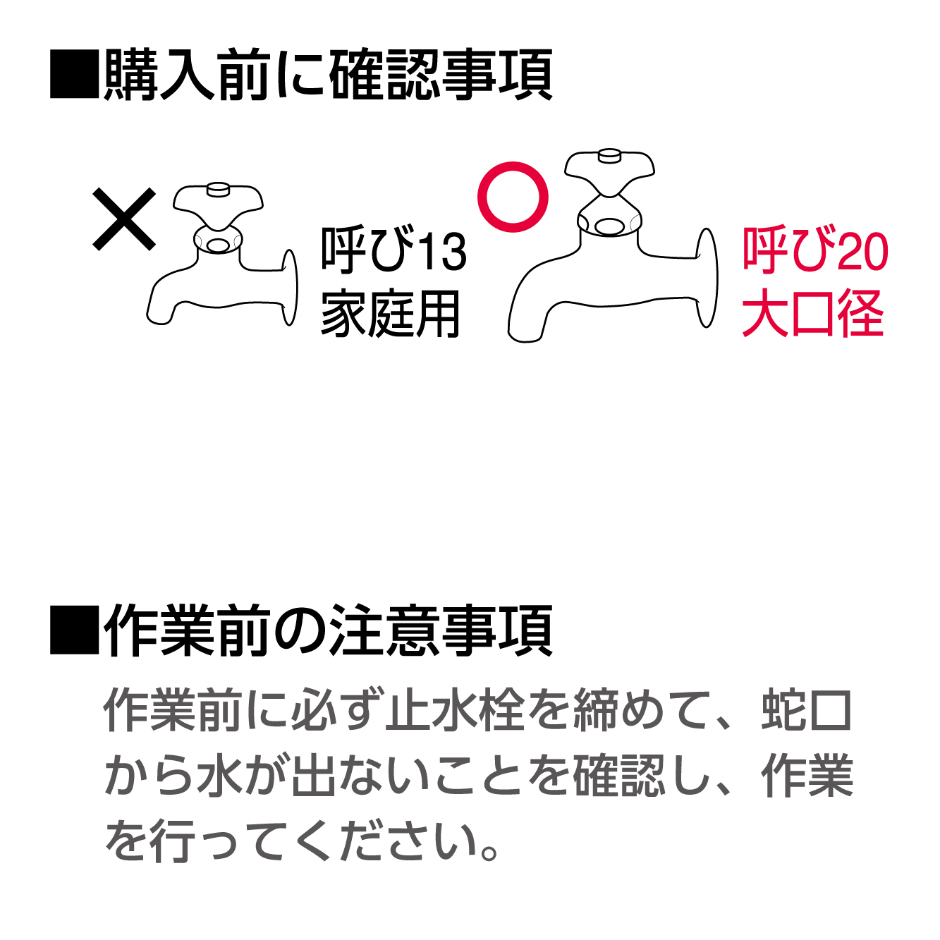 購入前、作業前の確認