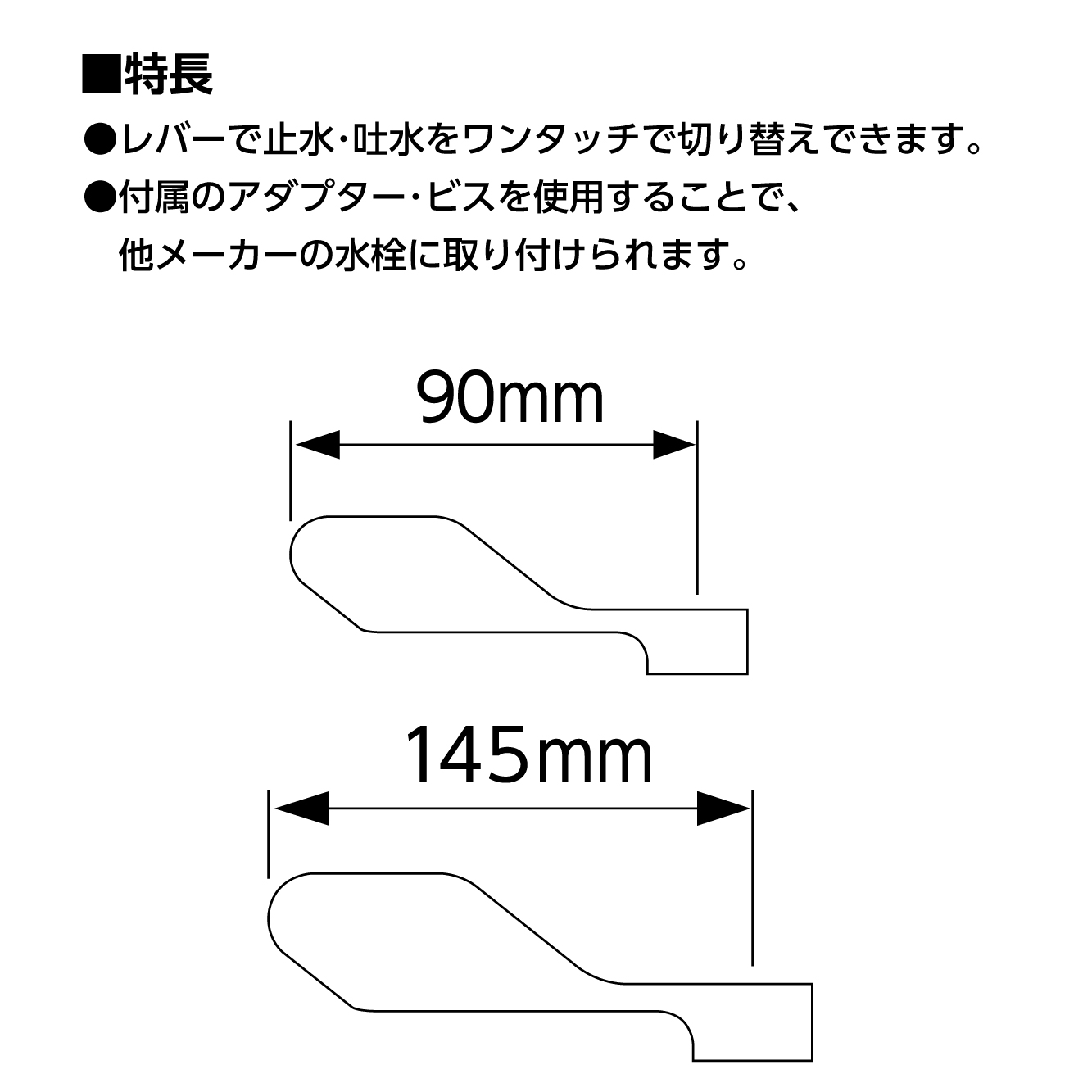 特長、サイズ