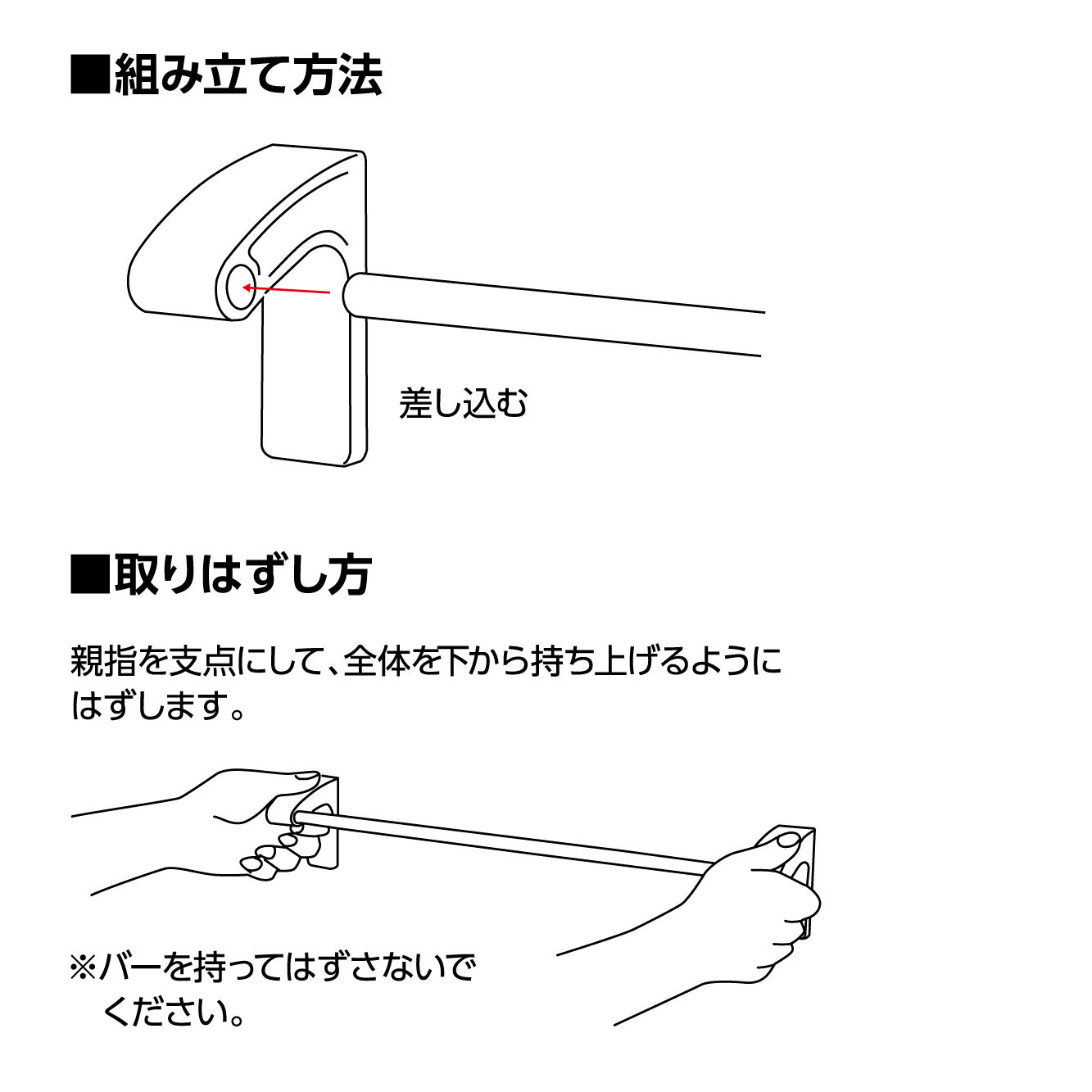 組立方法、取り外し方法