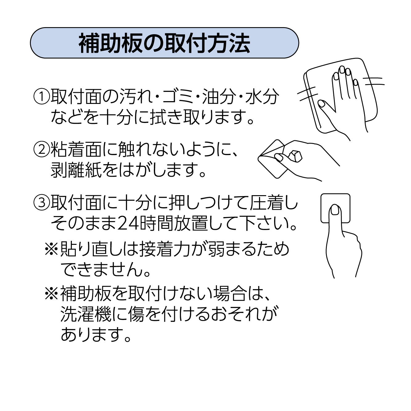 補助板の取付方法