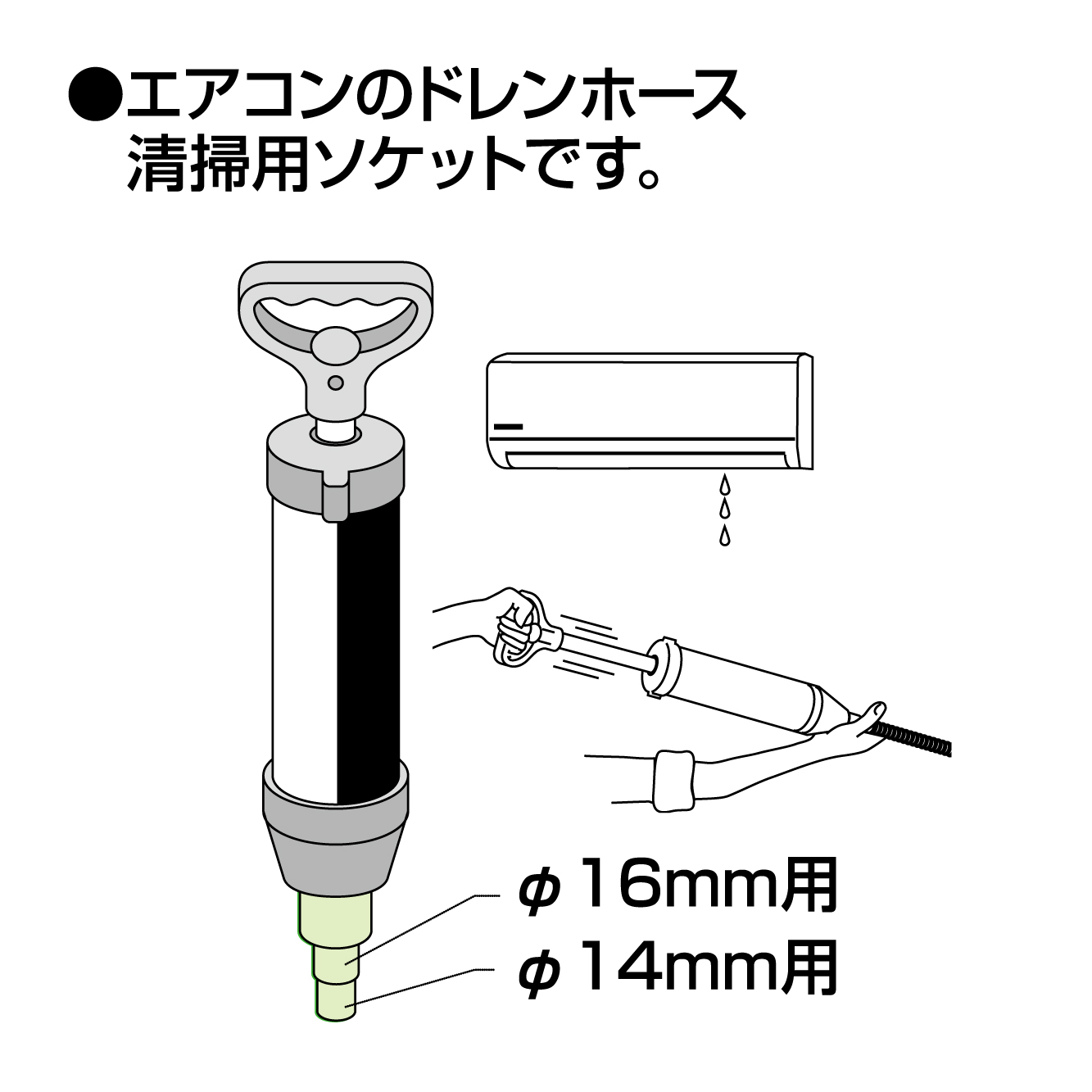 真空式ドレンホースクリーナー付け替え用ノズル