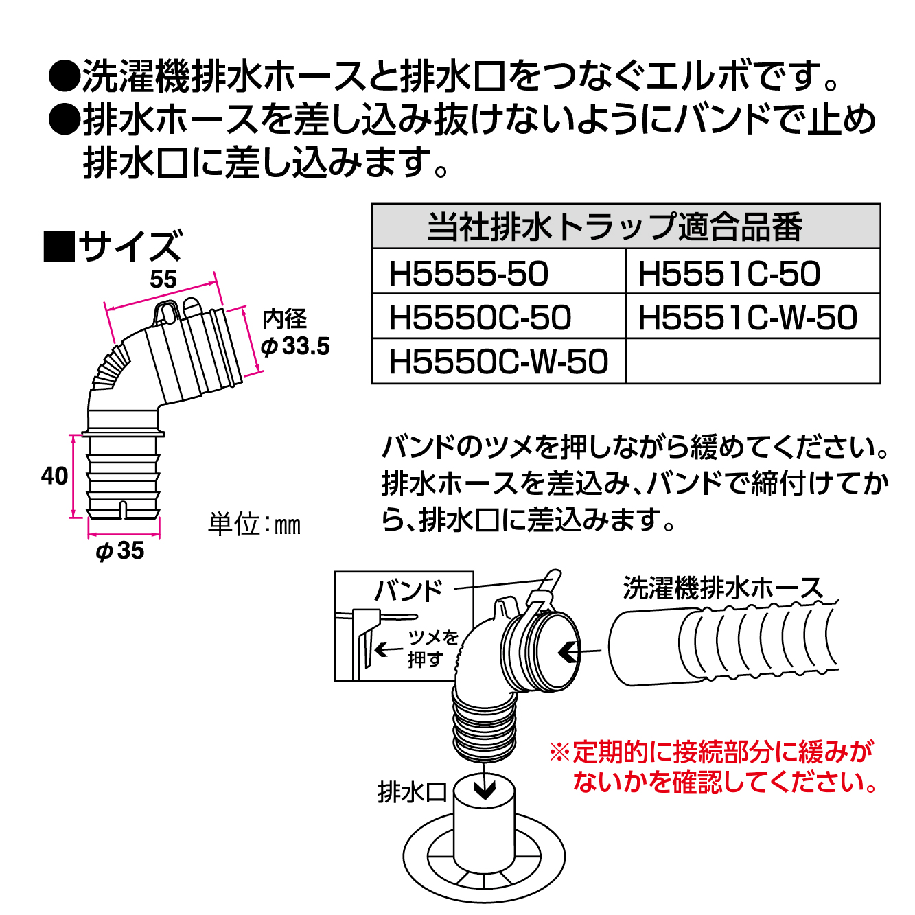 サイズ、接続方法