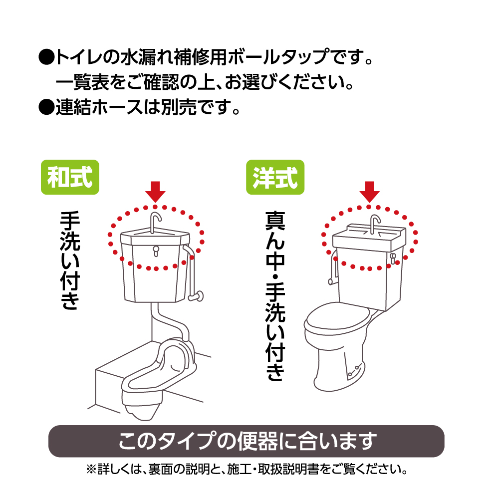 真ん中手洗い付きタンクの補修部品