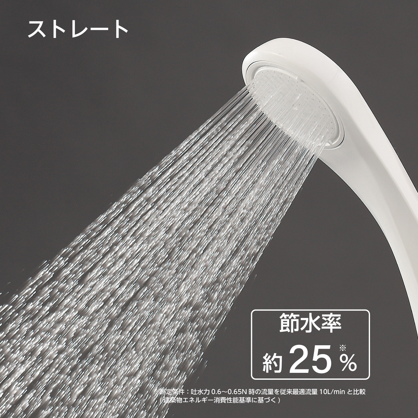 シャワーヘッドの特長：節水率約25％