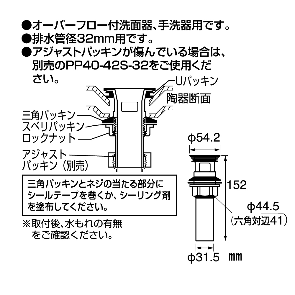 部品説明、サイズ