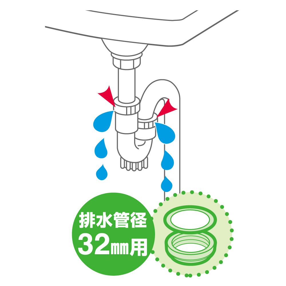 洗面の排水パッキン