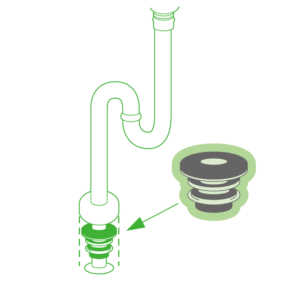 洗面の配管用クリーンパッキン