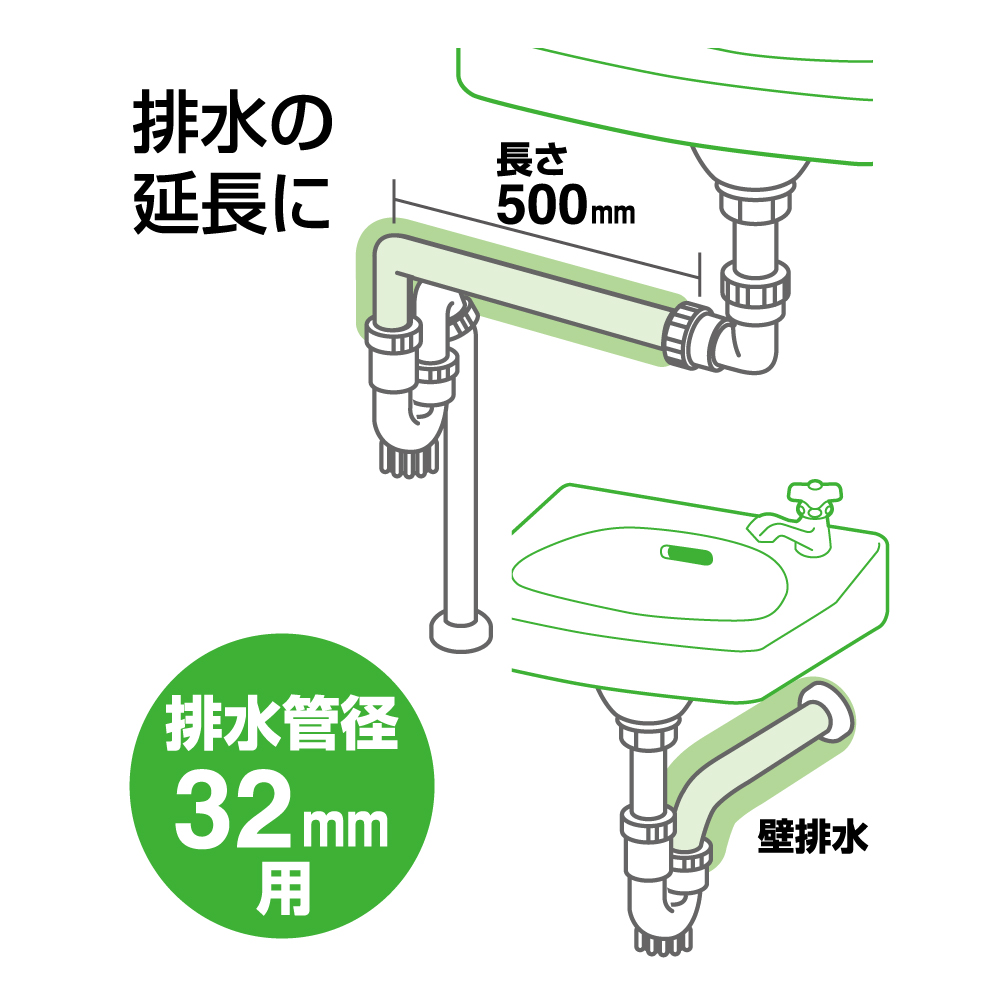 洗面の排水パイプ