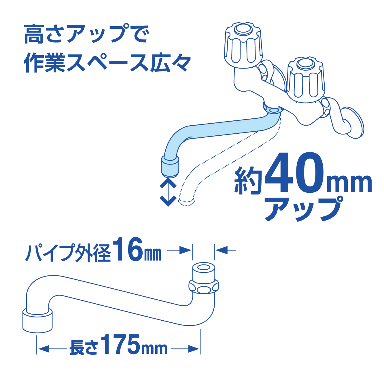 高さアップ：40mm