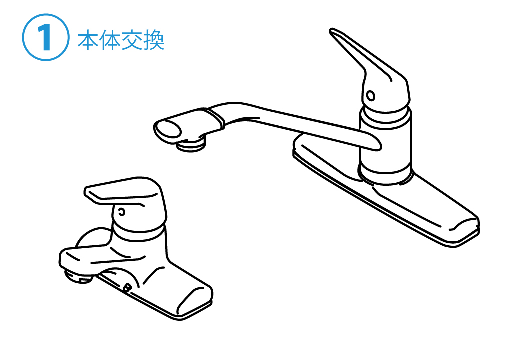 台付シングル混合栓の修理